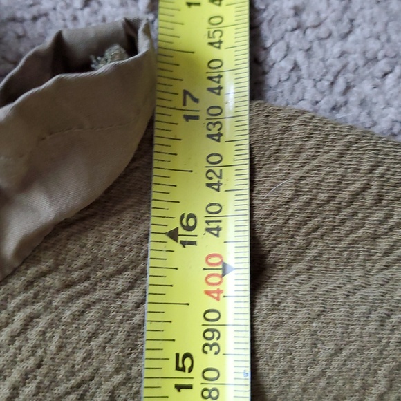 Women's Anthropologie Puffy Sleeve Military Green Open Back Top Blouse Size S - Picture 13 of 13